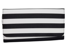 Kut from The Kloth Slim Striped Wallet Black White Vegan Leather NEW FABFITFUN - £7.17 GBP