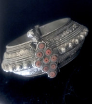 Silver Yemenite bracelet, handmade tribal bracelet, wide silver bracelet (YB8) - £202.98 GBP