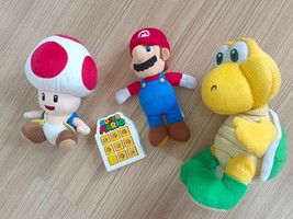 Super Mario Brothers 3 Plush Mario Toad Pink Yoshi Stuffed Toys + Happy Meal Toy - £29.33 GBP