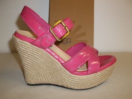 Ugg Australia Size 9.5 M Jackilyn Pink Leather Wedge Sandals New Womens ... - £93.75 GBP