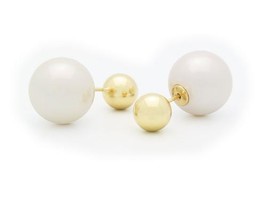 Double Sided Faux Golden Pearl Tribal Earrings | - £20.70 GBP