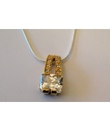 Cubic Zirconia Gold Tone Pendant,  925 Silver Chain 18&quot; - $9.99