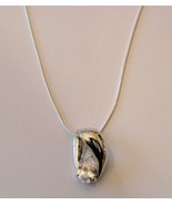 Zirconia Pendant,  925 Silver Chain 18&quot; Evening Jewelry - $11.67