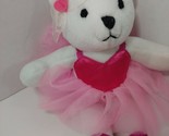 Applause plush Bianca Ballerina white teddy bear pink ballet tutu satin ... - $14.84