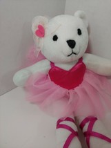 Applause plush Bianca Ballerina white teddy bear pink ballet tutu satin outfit  - £11.62 GBP