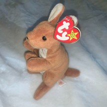 TY Original Beanie Baby 1996 Kangaroo Pouch Small 7 in Bean Bag Plush An... - $12.00