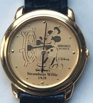 Disney Steamboat Mens Seiko Mickey Mouse Watch New - £432.80 GBP