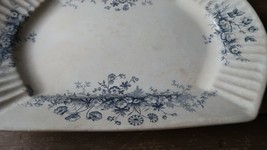 Antique W&amp;T Adams Parisian Granite Princess Floral Platter Tray 16.75&quot; x 11.5&quot; - £71.21 GBP