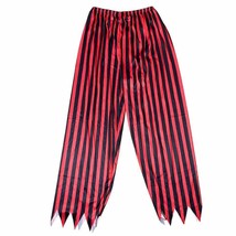 Pirate Costume Pants Mens 2XL Red Black Buccaneer Halloween Fancy Dress Striped - £19.90 GBP
