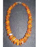 VINT. BALTIC AMBER FACETTED HAND KNOTTED FLAT SHAPED BEADS w/ INCLUSIONS... - $2,458.96 MXN
