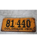 Vintage 1931 Colorado License Plate 81 440 (single) - $144.99