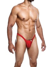 MALE BASICS Y BUN THONG SHEER RED - £12.48 GBP