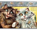 Cats Daisies She Loves Me Maurice Boulanger Raphael Tuck UNP DB Postcard... - $20.74