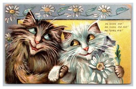 Cats Daisies She Loves Me Maurice Boulanger Raphael Tuck UNP DB Postcard L19 - £16.25 GBP