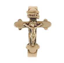 Applied 12k Yellow Gold Cross Crucifix Ring Size 8.5 Jewelry (#J7275) - $307.69