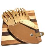Made in the USA Cherry,Oak &amp; American Walnut Wood Ulu Chopping Bowl / Bo... - $2,004.65 MXN
