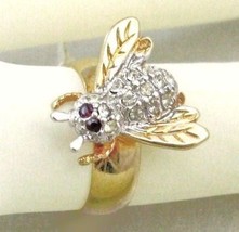 Estate 18KT G.F. C. Z. Bee Woman&#39; Party Ring SZ-6-7-8-9 - £11.79 GBP