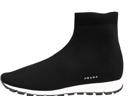 Men’s PRADA HIGH-TOP SNEAKERS SHOES 10 BLACK - £431.60 GBP