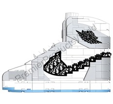 Large Jordan Building Block| Grey |Sneaker Bricks| Puzzles |Construction Bricks - £42.81 GBP