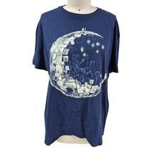 VTG To Build Full Moon Anvil 100% Hand Spun Cotton Navy Blue Graphic T-s... - $17.95