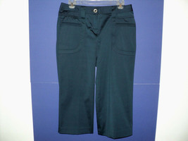 Sharagano Capris Cropped Pants Size 6 Navy Blue Polyester/Cotton Stretch - £15.53 GBP