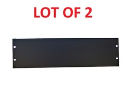LOT of 2, 3U blank panel rack space filler EIA 19&quot; BLACK COLOR, NEW, M.I.T. - $12.80