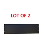 LOT of 2, 3U blank panel rack space filler EIA 19&quot; BLACK COLOR, NEW, M.I.T. - $12.80