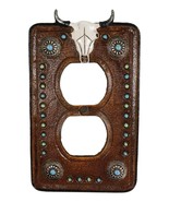 Set of 2 Western Cow Skull Turquoise Concho Wall Double Receptacle Switc... - $470.40 MXN