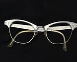 Silver Art Craft Cat&#39;s Eye Glasses Ladies Frames Orig Case Vtg - $48.99