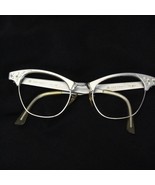 Silver Art Craft Cat&#39;s Eye Glasses Ladies Frames Orig Case Vtg - £38.32 GBP