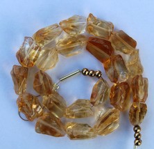 Natural, 20 piece citrine polished raw rough gemstone briolette beads 11x13--13x - £46.92 GBP