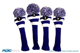 New 1 3 5 X Blue White Knit Vintage Golf Clubs Headcover Head Covers Set Retro - £40.21 GBP