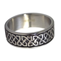 Celtic Knot Ring Stainless Steel Viking Wedding Band Sizes 9-15 Handfasting - £11.98 GBP