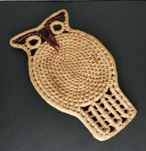Vintage Rattan Owl Decor Vintage Wooden Owl Wicker Owl 12&quot; Owl - £15.81 GBP