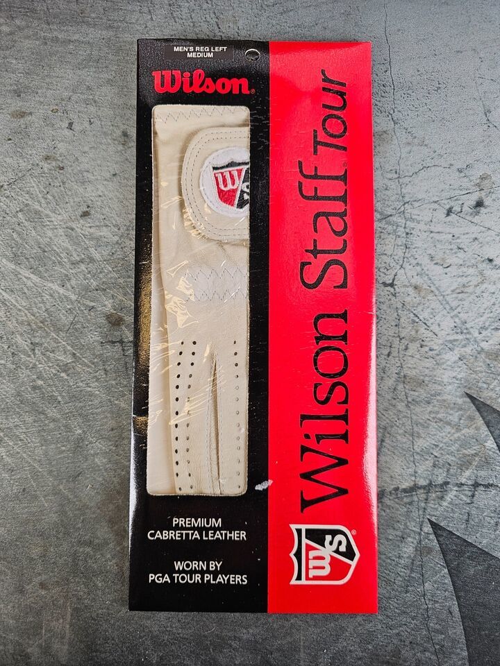 Wilson Staff Tour Premium Cabretta Leather Mens Reg | Med White Golf Glove - $6.88