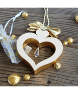 Handmade Wooden Alpine Heart Gold, Valentine's Day Gift for Women, Mother's Day  - $33.63 - $38.23