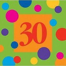 Birthday Dots Age 30 Beverage Napkins (16) - $1.21
