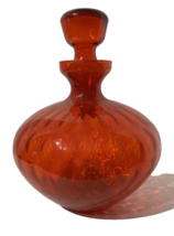 Vintage Empoli Red Quilted Optic Genie Bottle Decanter Red 12&quot; - £157.86 GBP