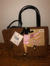 New Cute Q &amp; A Suede Ladies Purse With Change Purse-Lady Shopping-NWT - £15.77 GBP