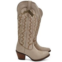 Dingo Women&#39;s Size 8.5 Sand 1989 High Cotton Snip Toe Knee High Western Boots - $179.99