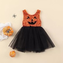 Halloween Jack-o-lantern Girls Sequin Tutu Dress - £5.64 GBP