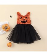Halloween Jack-o-lantern Girls Sequin Tutu Dress - $7.14