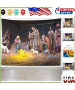 84x60 Inch Christmas Nativity Scene Tapestry - Beautiful Manger Wall Han... - $37.18 CAD