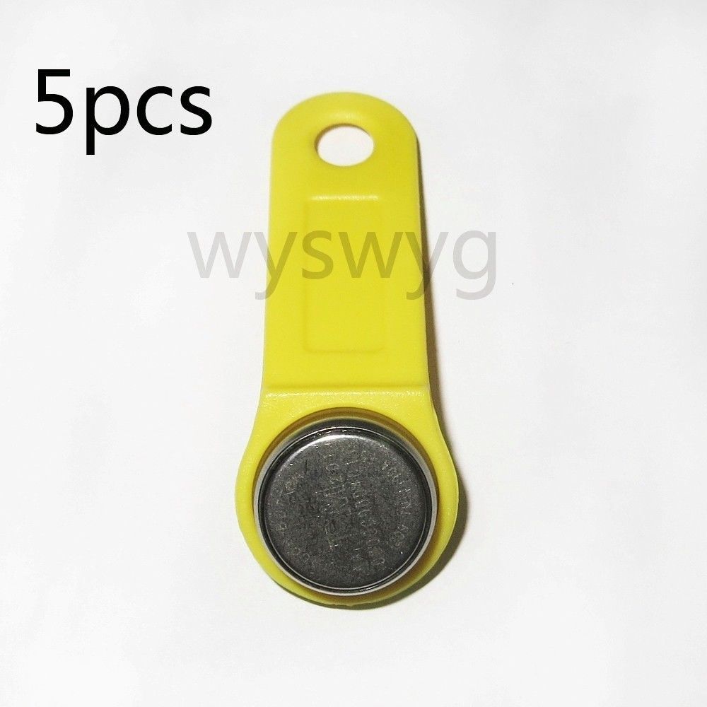 5P Yellow DS 1990A-F5 TM Card iButton Tag wall-mounted holder of Access ... - $7.42