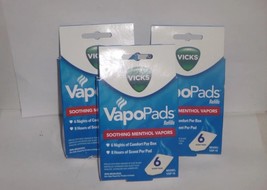 3 Pack Vicks VapoPads Refill Pads VSP 19 Menthol Vapor 6ct box each - £14.14 GBP