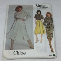 Vintage Vogue Patterns Paris Original Chloe 2855 Culottes Top Dress Sewing 8 - £19.86 GBP