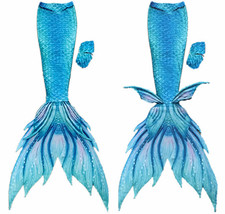 Fairy Aqua Green Adult Mermaid Tail Kids Mermaid Tails with Monofin sili... - $99.99