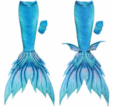 Fairy Aqua Green Adult Mermaid Tail Kids Mermaid Tails with Monofin sili... - £79.91 GBP