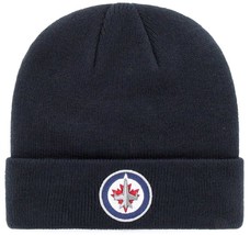 Winnipeg Jets NHL OTS Navy Blue Raised Cuff Knit Hat Cap Adult Winter Be... - $16.99