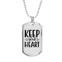 You Heart Keep Christian Necklace Stainless Steel or 18k Gold Dog Tag 24&quot; Chain - £37.92 GBP+